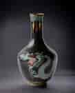 Chinese Black Cloisonné vase with blue-scale dragon, c. 1900