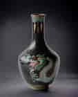 Chinese Black Cloisonné vase with blue-scale dragon, c. 1900