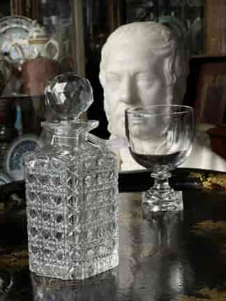 Quality hand-cut  whiskey decanter, hobnail pattern, late 19th century