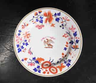 Flight Barr Barr Worcester Eagle Armorial plate, Shank or Forbes family, 'SPERO' c. 1820