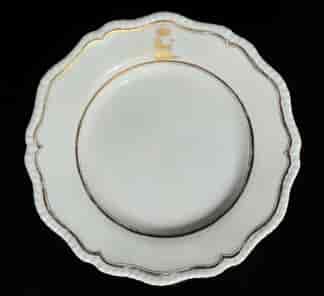 Coalport plate from a service for George Henry Fitzroy, Duke of Grafton, c. 1825