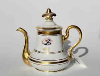 Bohemian porcelain teapot, Knight crest & ‘GC’, c. 1880