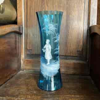 Tall Blue Glass 'Mary Gregory' Vase, C.1880