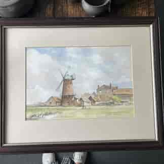Watercolour -  Cley Mill, Norfolk, by Tony Cowlishaw 1992