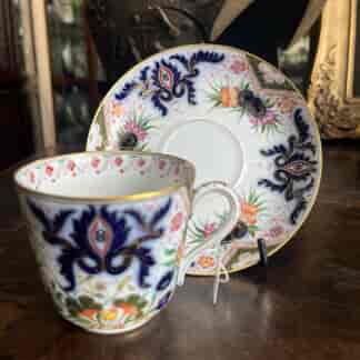 Paris porcelain cup & saucer, oriental pattern, c. 1870