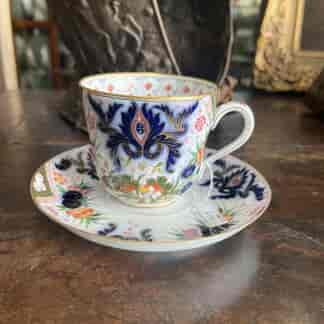 Paris porcelain cup & saucer, fine oriental pattern, c. 1870