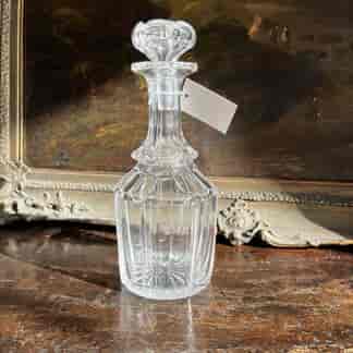 Small Victorian decanter with faceted sides, C.1860