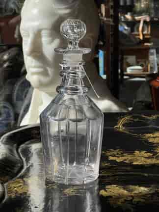 Small late Georgian decanter with 3 rings to the neck, C.1830