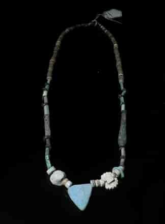 Ancient Egyptian faience amulet  necklace, late period, 700-300BC
