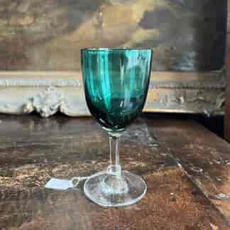 Victorian green port glass, C. 1880
