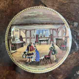 Pratt pot lid "The Room Shakespeare was born' C.1850