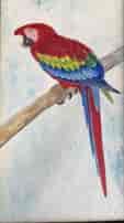 Original Watercolour of a Amazon Macaw Parrot, inscribed to back  'To Permee From Del 1933'