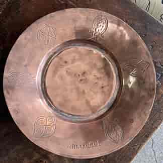 Middle eastern hand beaten copper tray, C.1900