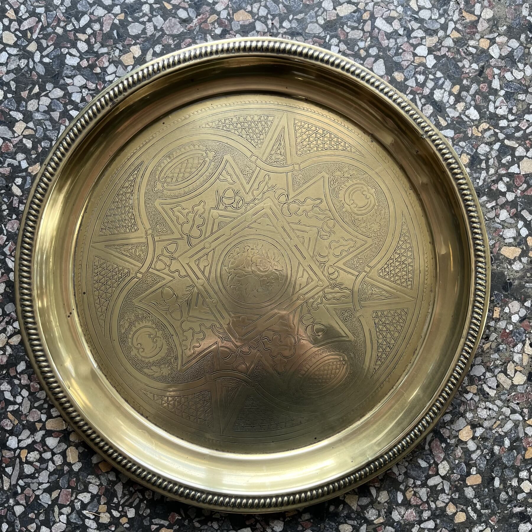 Victorian pressed brass tray, C. 1890