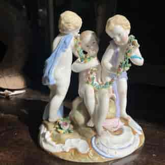 German porcelain cherub group, C.1890
