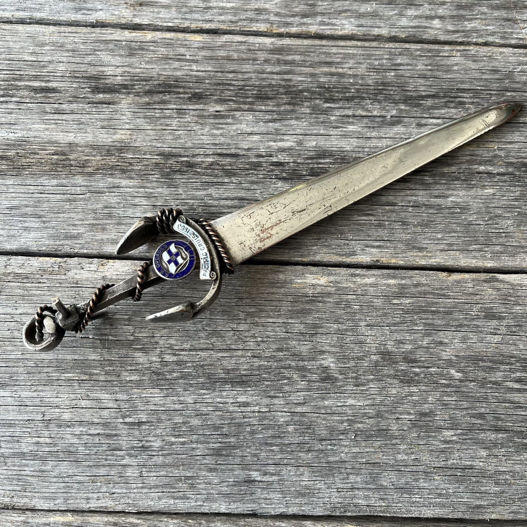 Australiana ship souvenir anchor letter opener, "S.S.ORCADES", mid-20th century
