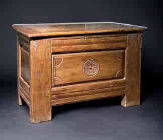 French cherrywood panelled coffer of small size,18th C