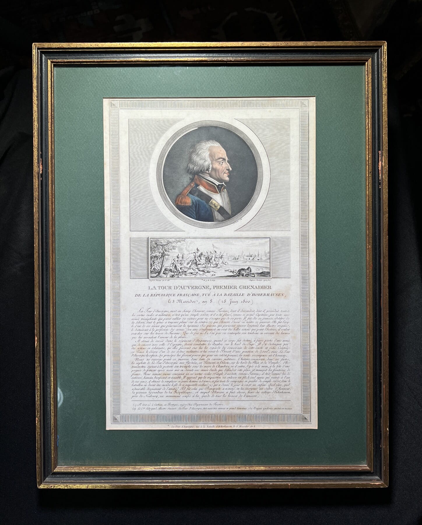 French Revolutionary print, la Tour d'Auvergne, published year '8' - 1800