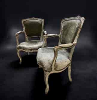 Pair of French Fauteuils, Louis XV period circa 1765
