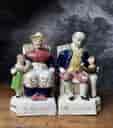Pair of Staffordshire figures, 'Grandmother & Grandfather' C. 1845