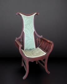 Australian Hardwood Art Nouveau chair, Lyre-bird back, c. 1910 