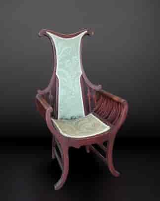 Australian Hardwood Art Nouveau chair, Lyre-bird back, c. 1910