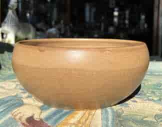 Lovatt - Langley Pottery bowl, simple form with mocha glaze, c.1925