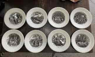 Set of 8 Biblical Child's plates 'Sacred History of Joseph and his Brethren', C. 1835