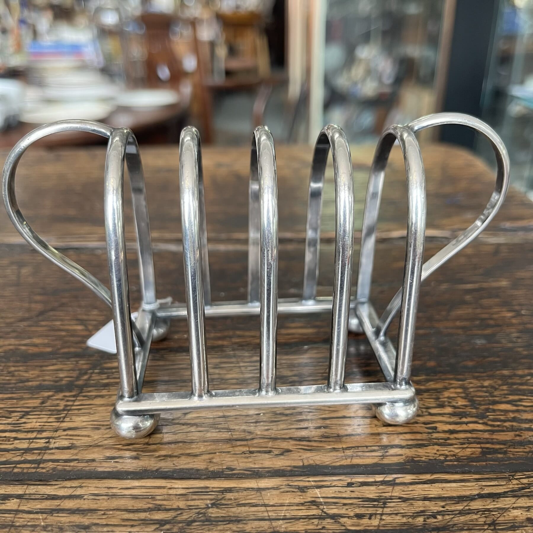 Small silverplate 4-slice toast rack, Dixon c. 1910