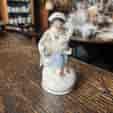 Staffordshire porcelain figure of a girl with sheep, rare mark, c. 1830