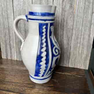 German Westrwald stoneware  2 Litre jug 19th C