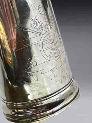 French Revolutionary close-plated tankard, dated 1793