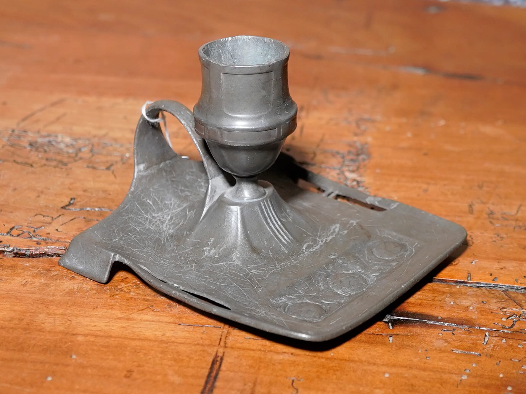 Small pewter Jugendstil chamberstick, C.1900