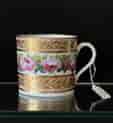Coalport coffee can, rich roses & gilt decoration,  c.1810