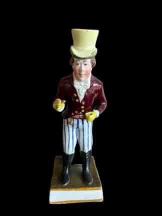 Early Staffordshire theatrical figure of Paul Pry, Enoch Wood, c. 1825