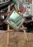 Victorian mirror on easel, painted with flowers, c. 1890