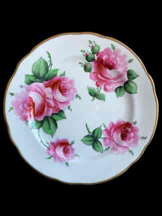 Coalport plate with large hand-painted roses, for Goode & Co, c. 1880