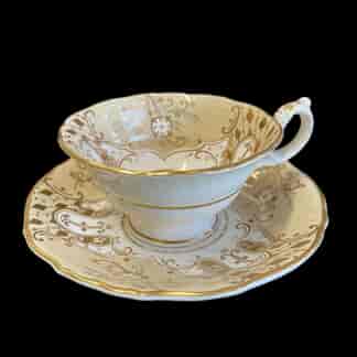 Early Victorian Bowers porcelain cup & saucer, circa 1845