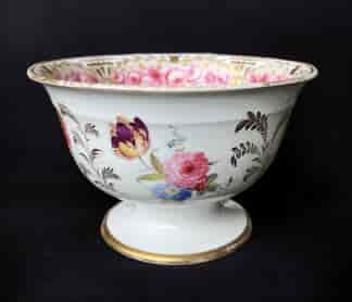 Davenport footed bowl, rich gold & rose painted, circa 1825