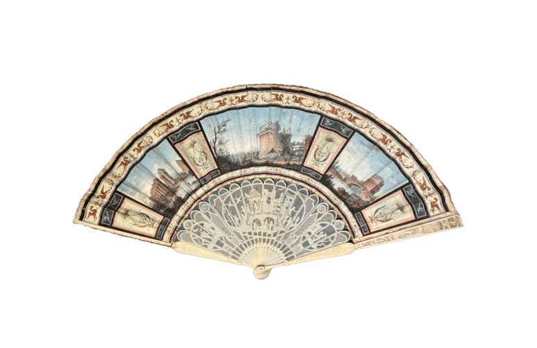 'Grand Tour' fan, Views of Rome, Italian c.1785