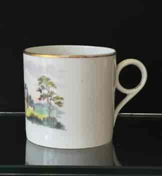 Machin coffee can, coloured bat-print landscape, pattern 189 c. 1815