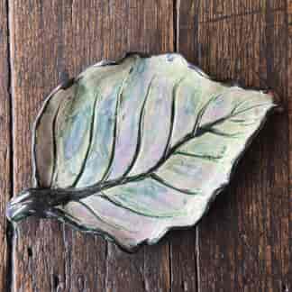 Australian Pottery leaf-shaped dish, Bertie Reid, mid 20th century