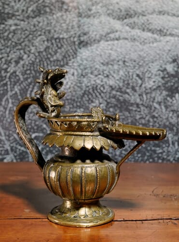 Anglo Raj Antique Century Brass Oil Lamp