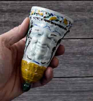 Pope & Devil Pratware Stirrup Cup c. 1810