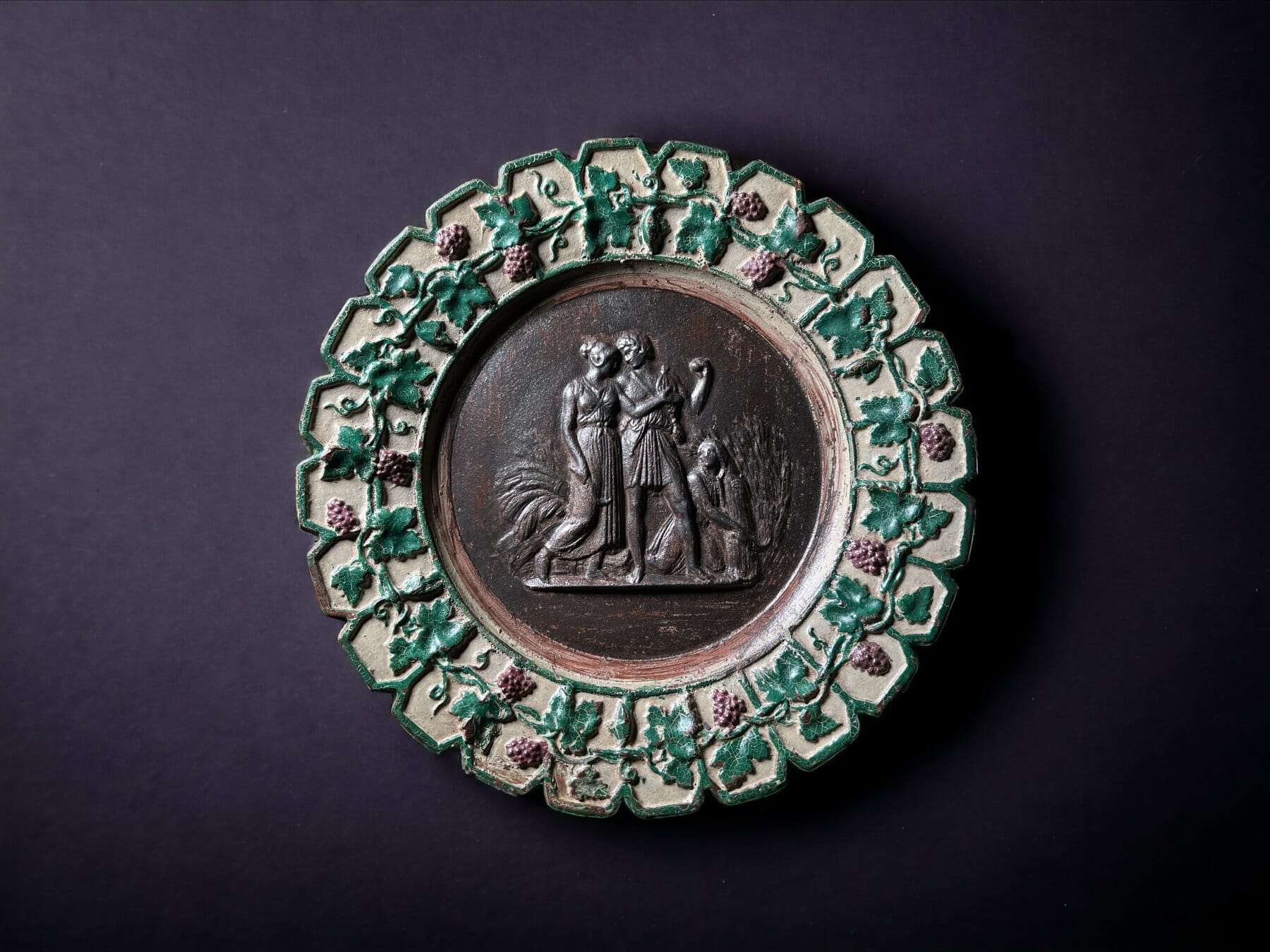 Cast Iron plaque, Classical scene by Thorvaldsen, c. 1850