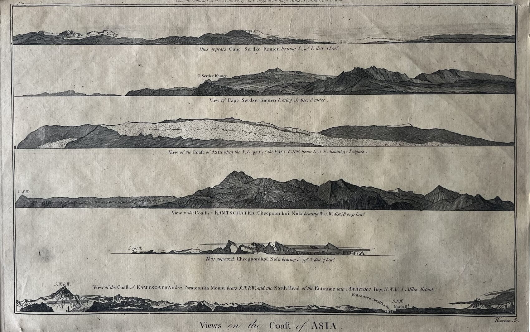Mounted print 'Views on the coaft of Asia'