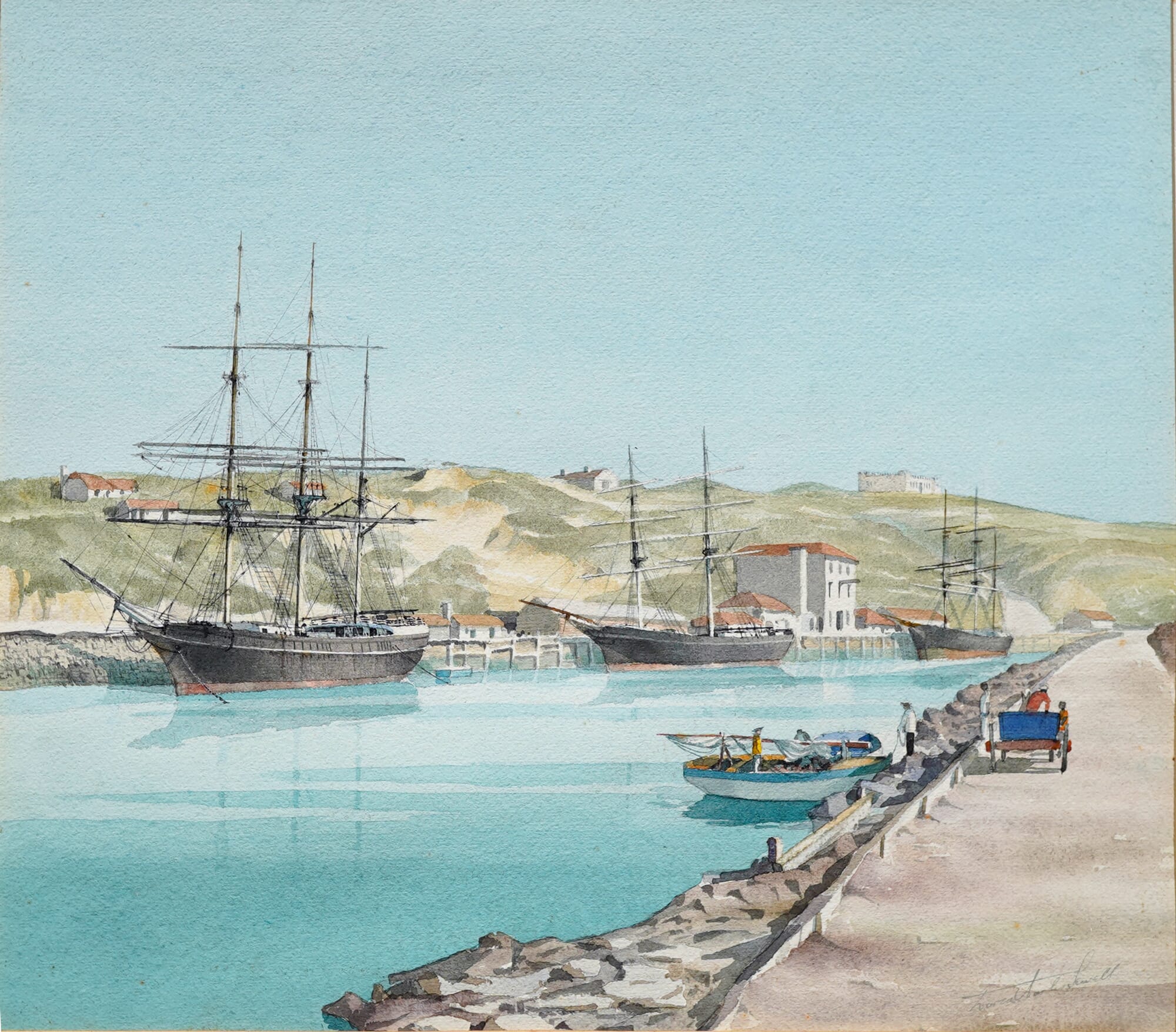 Watercolour painting of Port Natal, by Dorca Sewell