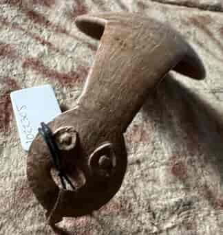 PNG ‘snake’ coconut spoon, nice carved details, 20th c.