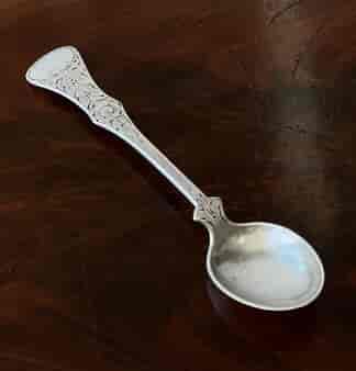 Norwegian .830 Silver teaspoon, 'Flat Rose' pattern, A.S. Carlsen, mid 20th c.