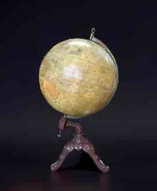 Brussels world globe on cast iron stand, by Balieus + Windels, 1920's